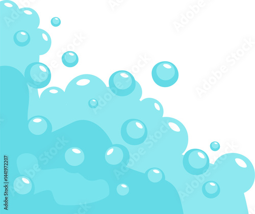 Soap Foam with Bubbles Corner Frame