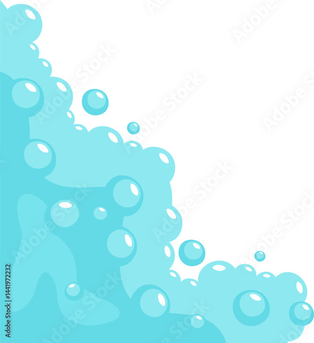 Soap Foam with Bubbles Corner Frame