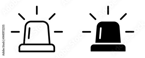 Siren icon, outline icon style, linear pictogram icon, fire siren icon.