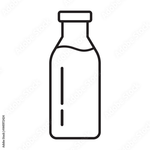Milk bottle line icon. Bottle line icon.