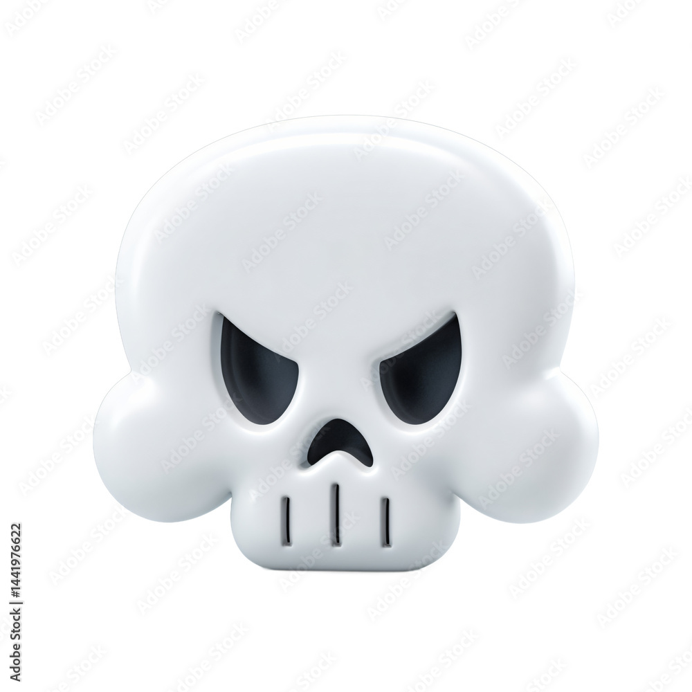Fototapeta premium White Skull Stares Menacingly