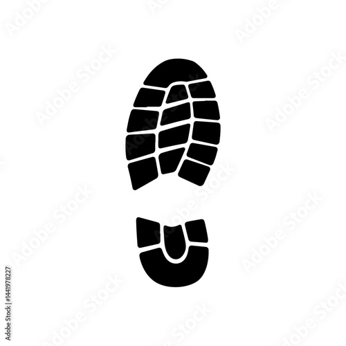 Shoe Print silhouette icon vector flat design.
