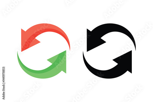Reload Arrows Vector Illustration, rotating arrows vector, circular arrow design, arrow rotation symbol