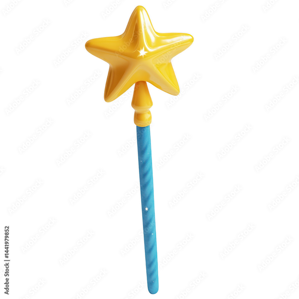 Naklejka premium Star wand transparent mockup isolated png with no background.