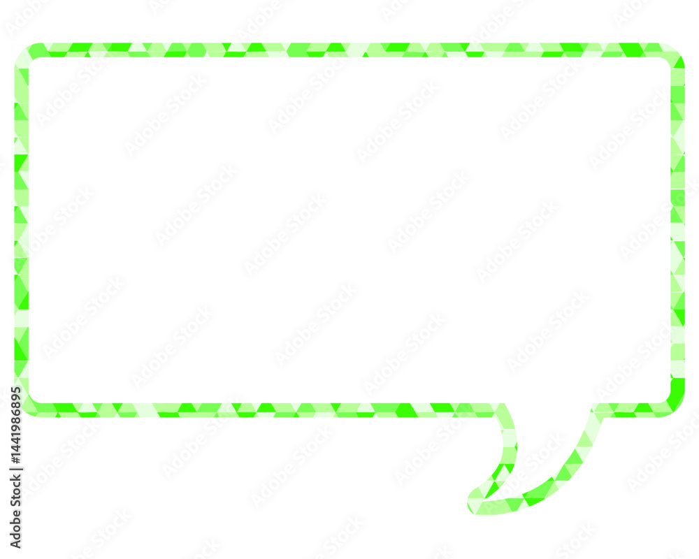 Fototapeta premium ステンドグラス風吹き出し 三角形模様 四角形