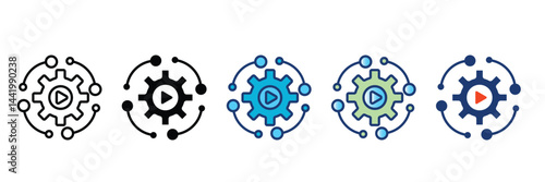Automation Icon Set Multiple Style Collection