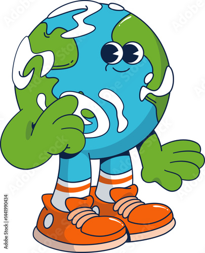 Earth Retro Mascot