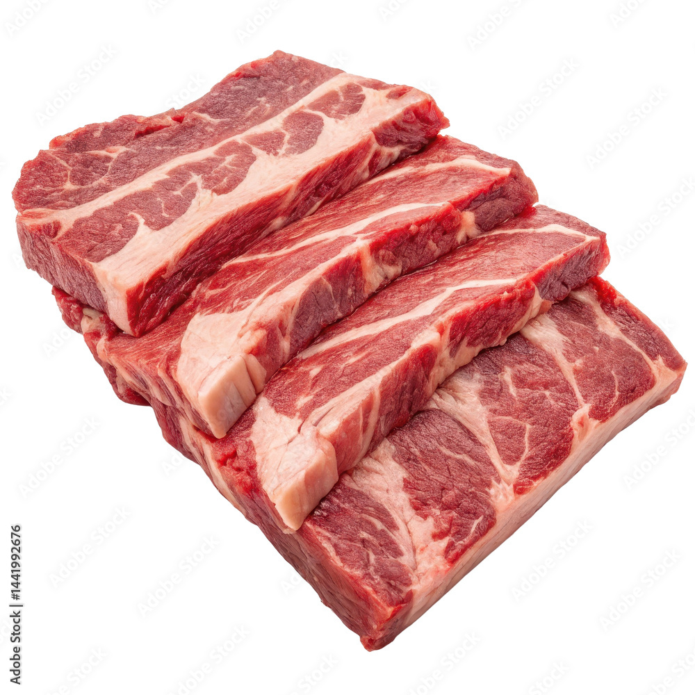 Juicy and marbled beef ribs in a family sized packaging ready for a hearty and satisfying meal Juicy and marbled beef ribs in a family sized packaging ready for a hearty and satisfying meal