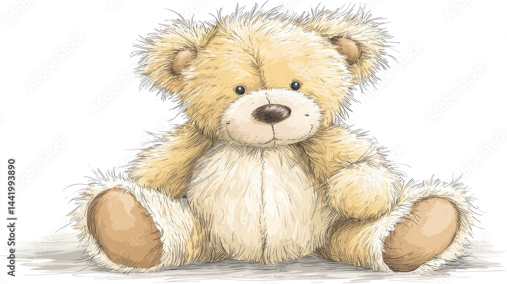 Obraz premium A cute teddy bear sitting down