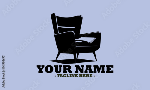 Comfortable armchair holds an open newspaper ready for someone to read its articles. Relaxation concept, illustration comfortable armchair vector design and logo art