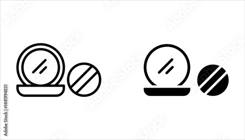 Face powder icon set, vector icon for beauty store or app and logo on white background.