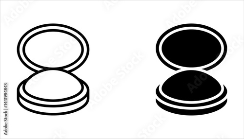 Face powder icon set, vector icon for beauty store or app and logo on white background.