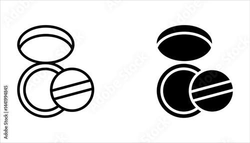 Face powder icon set, vector icon for beauty store or app and logo on white background.