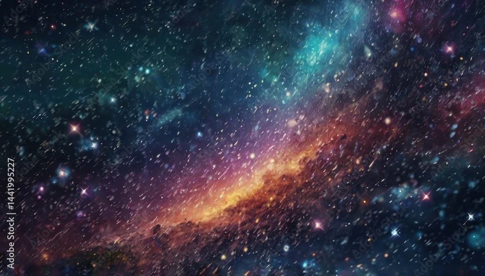 Fototapeta premium abstract magical rain, universe , stars,