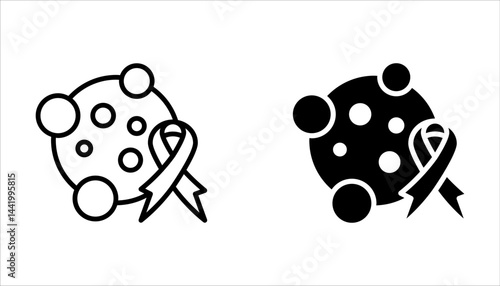 Oncology Icon set. Representing Cancer. Tumor Care. Oncology. Chemotherapy. Vector icon on white background