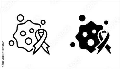 Oncology Icon set. Representing Cancer. Tumor Care. Oncology. Chemotherapy. Vector icon on white background