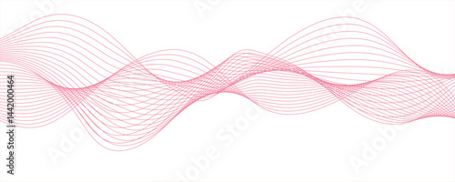 Abstract light pink color gradient wave lines with twisted curve lines and blend effect. 3D Futuristic tech background with Curved wavy line. Seamless wave pattern glowing science flowing 