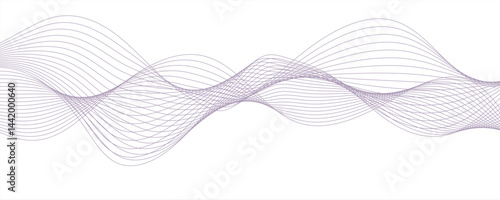 Abstract light porple color gradient wave lines with twisted curve lines and blend effect. 3D Futuristic tech background with Curved wavy line. Seamless wave pattern glowing science flowing 
