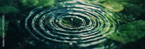 Obraz na płótnie Close-up of concentric ripples on water surface after a drop. w salonie