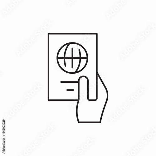 Global passport international travel icon vector sign