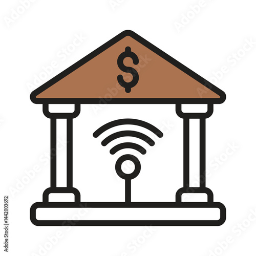 Smart banking icon creatively designed in outline style