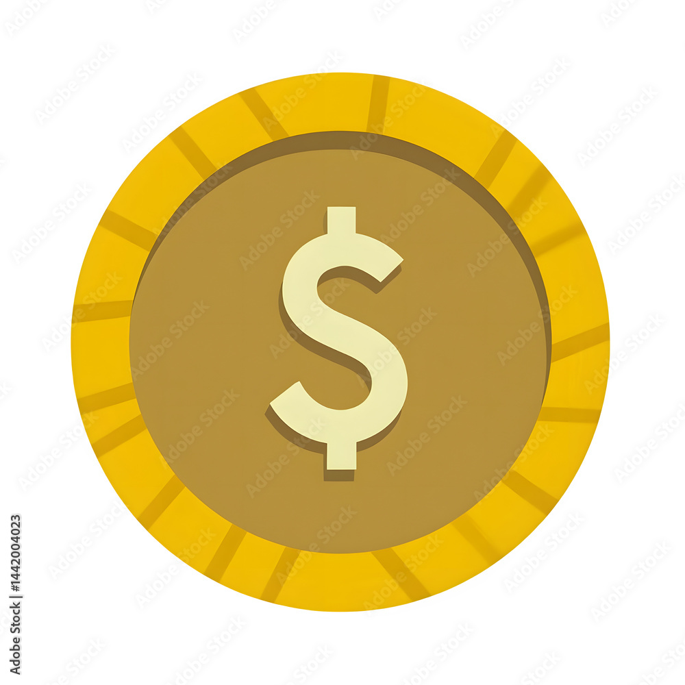 Obraz premium Dollar Sign Coin Clipart PNG