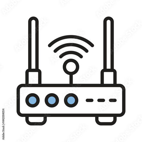 A well designed outline style icon of wifi router