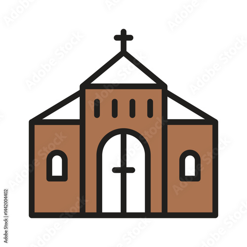 Ready to use outline style icon of church building