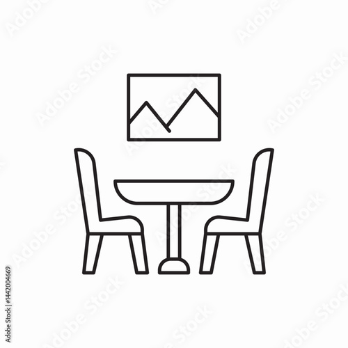 Dining table set icon vector sign