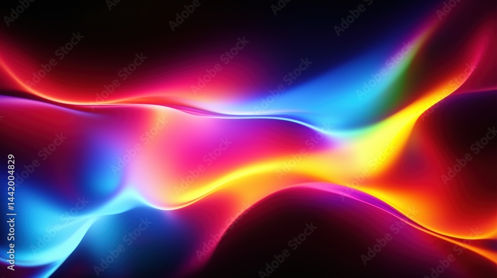 Colorful curves of abstract shapes create an artistic and dynamic wallpaper, combining red and blue to evoke the feeling of flowing water on a black background. Colorful curves of abstract shapes create an artistic and dynamic wallpaper, combining red and blue to evoke the feeling of flowing water on a black background.