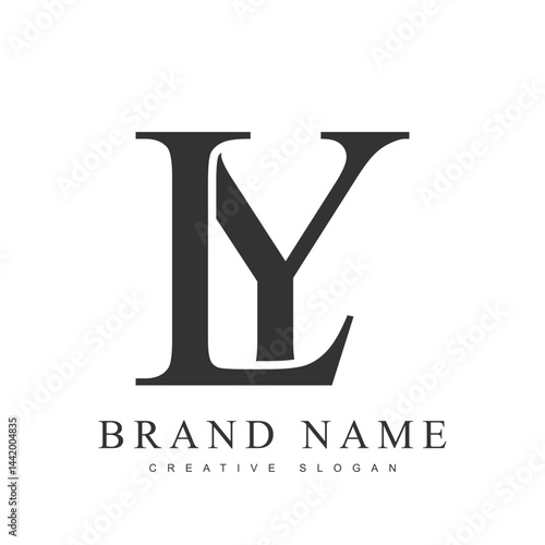 LY trendy logotype template. Initial letter l and y classic font style. Creative logo for company name or identity.
