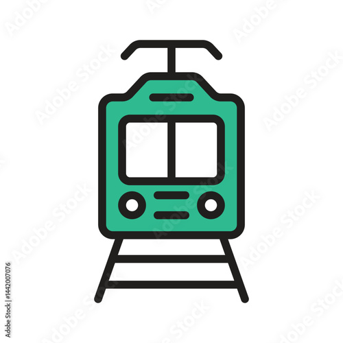 Latest line style icon showing electric tram