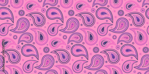 Pretty retro style on paisley abstract. Herbal card on flower swatch. Trend floral pattern in meadow exotic.