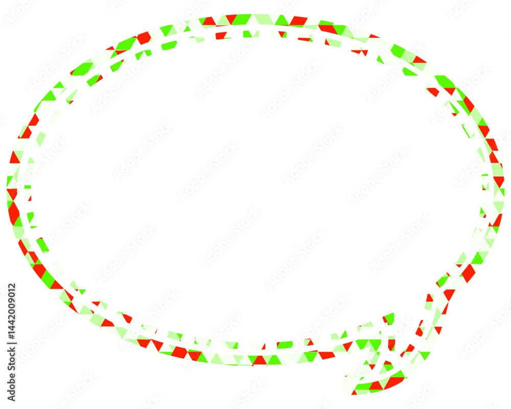 Fototapeta premium ステンドグラス風吹き出し 三角形模様 丸形