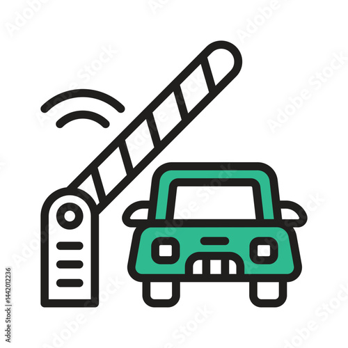 Latest icon of car checkpoint designed in outline style