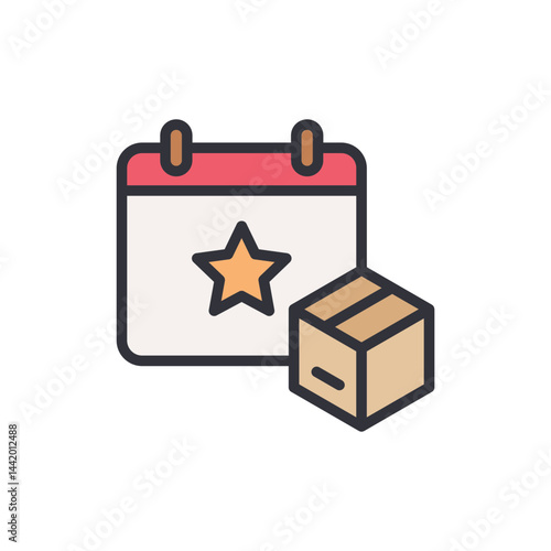 Event organizer colored icons, minimalist vector illustration ,simple transparent graphic element .Isolated on white background