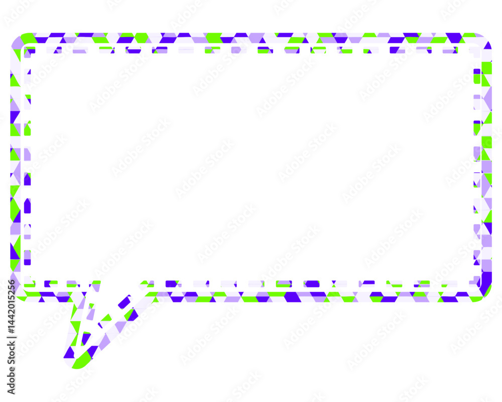 Naklejka premium ステンドグラス風吹き出し 三角形模様 四角形