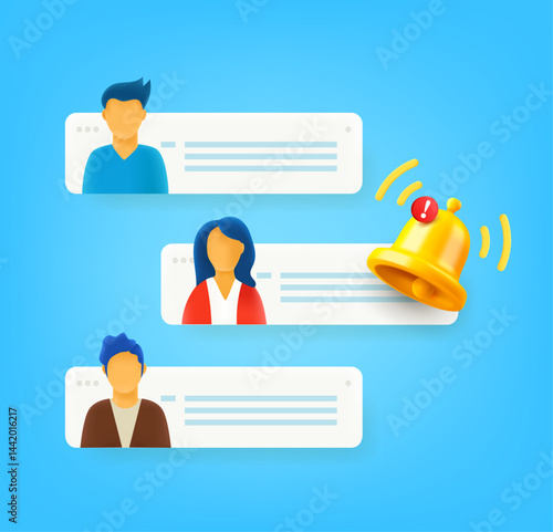 Internet communication concept. 3d vector illustration