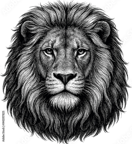 Lion Head vector black silhouette design