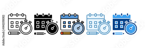 Project Deadline  Icon Set Multiple Style Collection