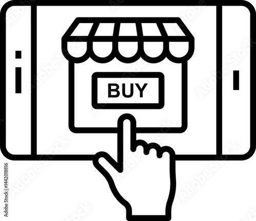 Online Shopping Icon for Mobile Commerce