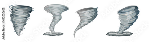 Set of twister on white background