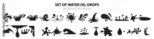  water oil drop silhouette vector illustration