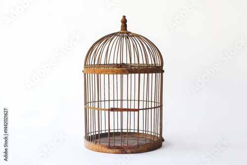 Antique birdcage rustic charm weathered wood elegant design empty cage vintage style home decor