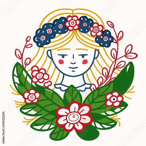 A digital illustration of a girl