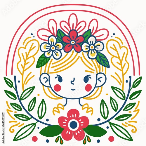 A digital illustration of a girl