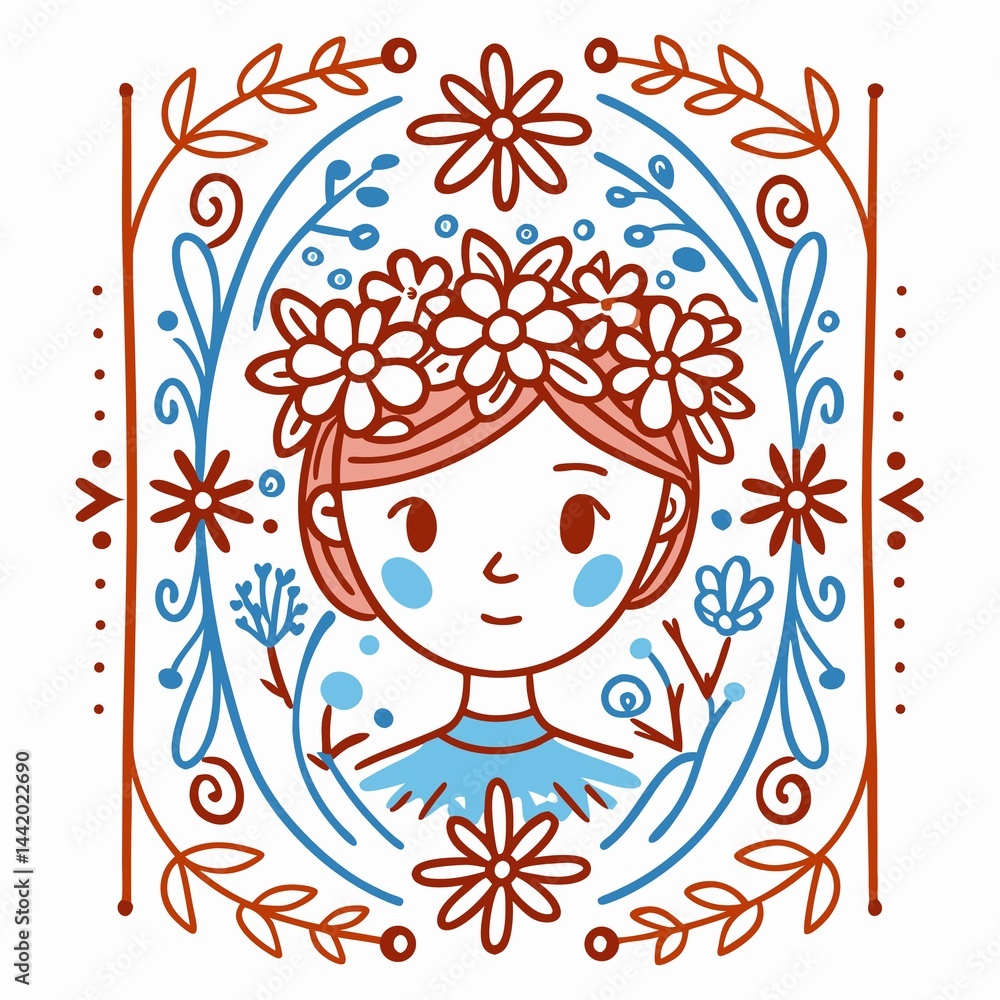 A digital illustration of a girl A digital illustration of a girl