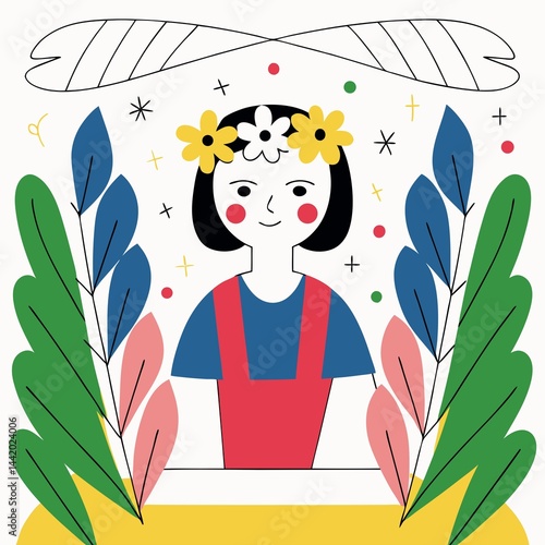 A digital illustration of a girl