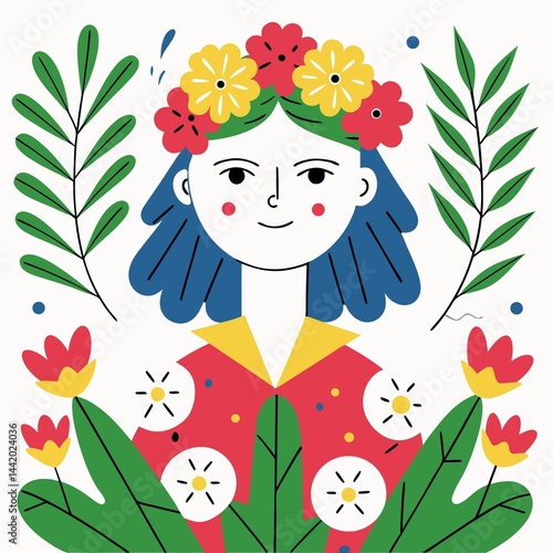 A digital illustration of a girl