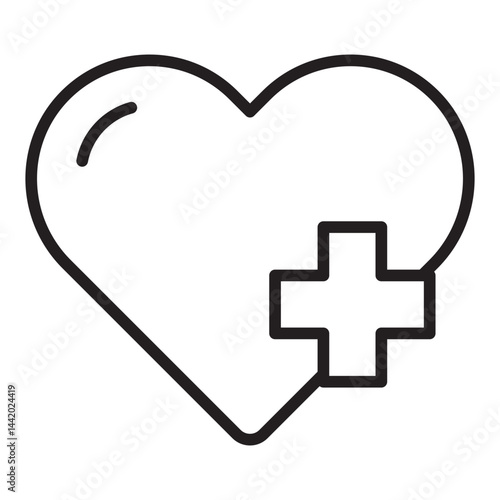 Heart health care and medical wellness icon	
